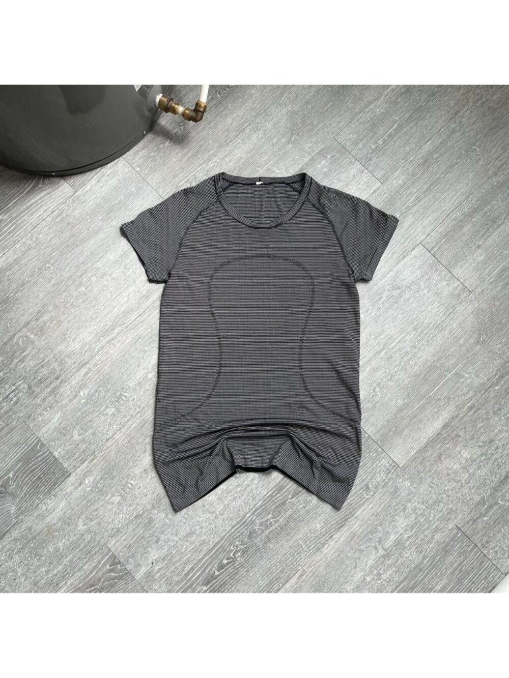 Black / White Lululemon Striped Activewear / Yoga T-Shirt